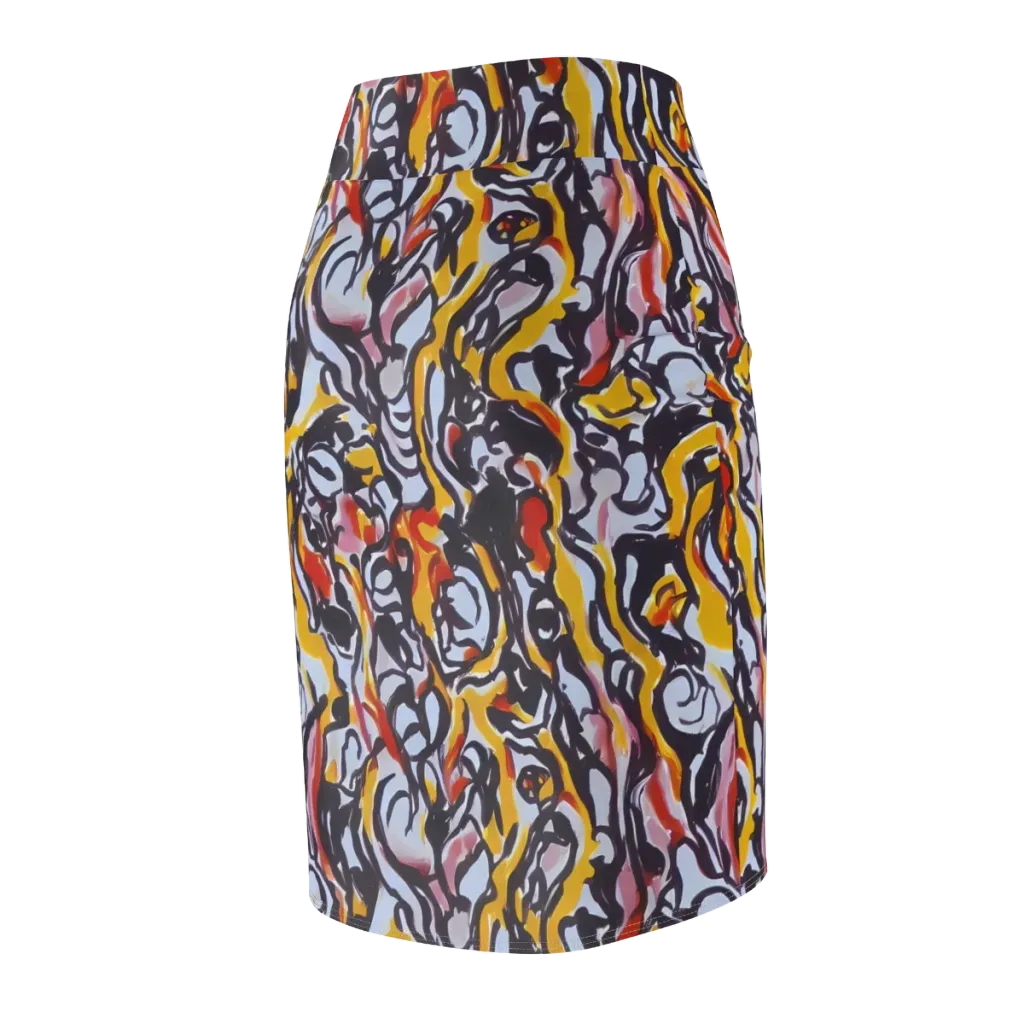 Saffron After Dark on Pencil Skirt — Back Side