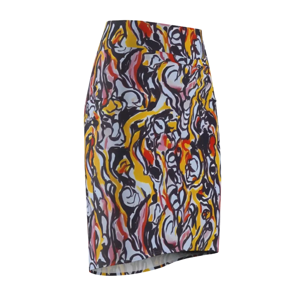 Saffron After Dark on Pencil Skirt — Front Side