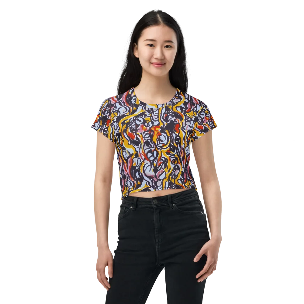 Saffron After Dark on Crop Tee — Front