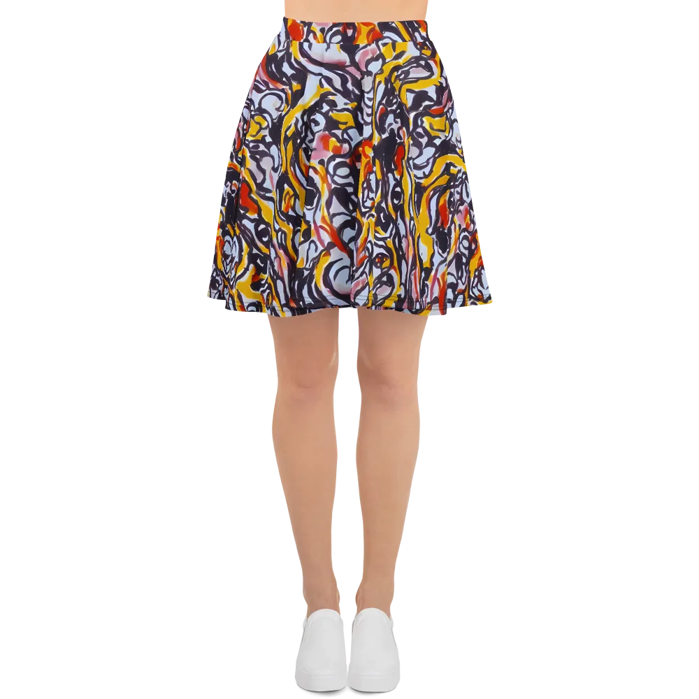 Saffron After Dark on Skater Skirt — Front