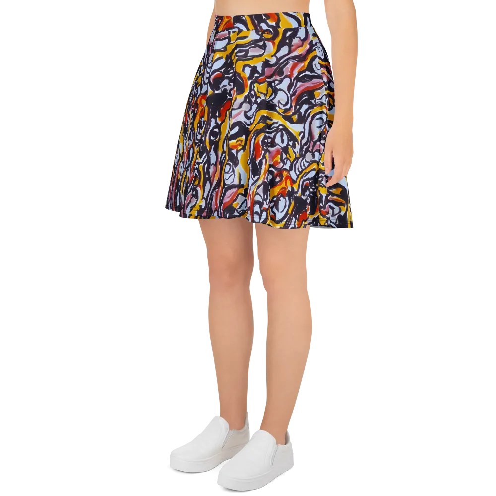Saffron After Dark on Skater Skirt — Left