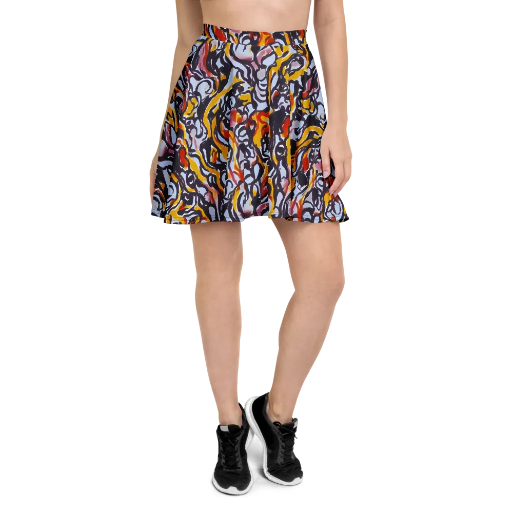 Saffron After Dark on Skater Skirt — Front