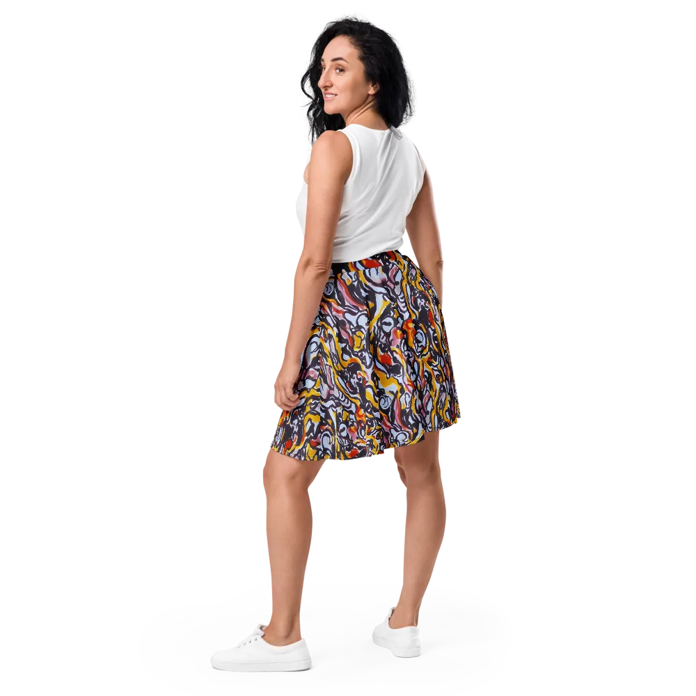 Saffron After Dark on Skater Skirt — Back