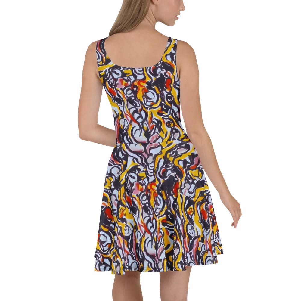 Saffron After Dark on Skater Dress — Back
