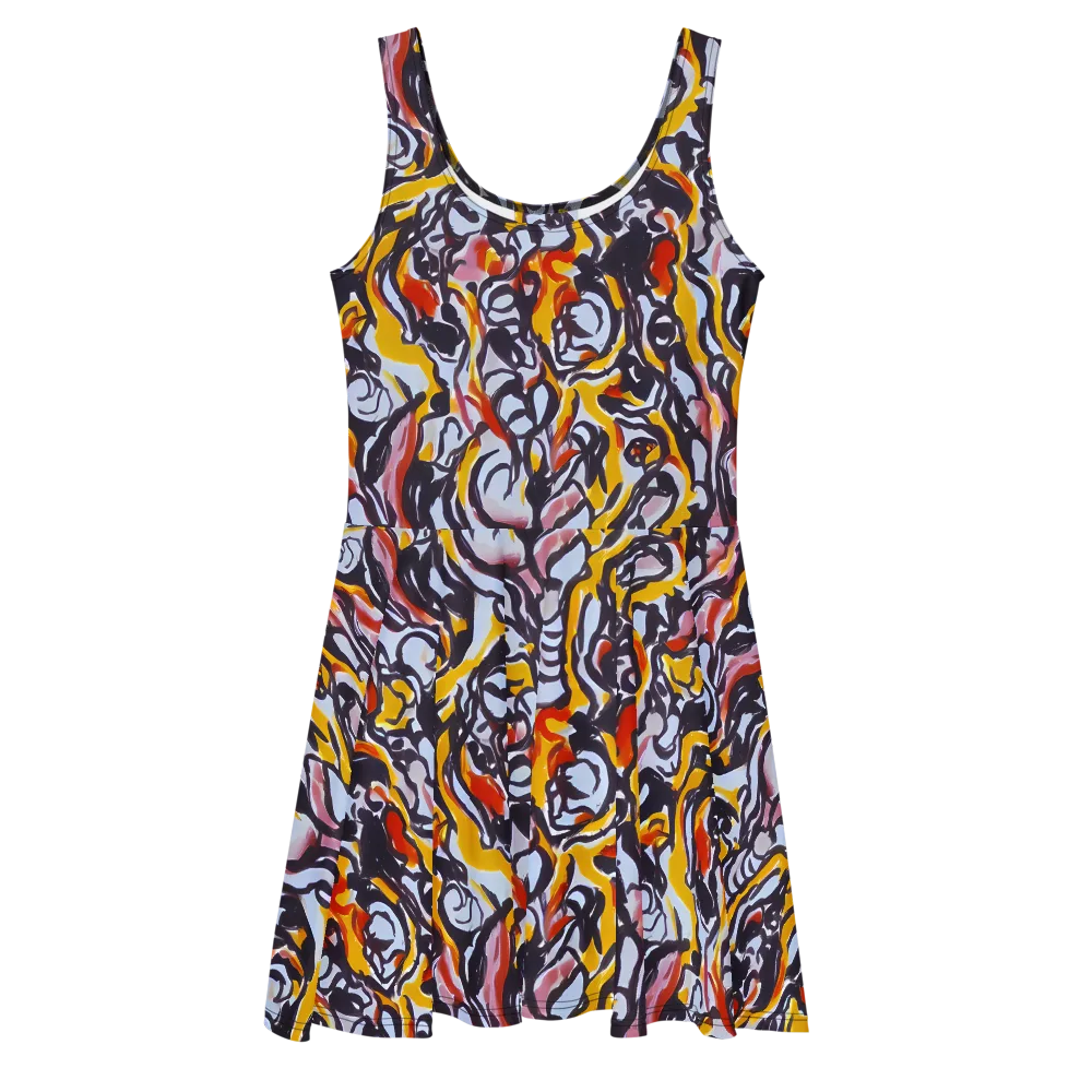 Saffron After Dark on Skater Dress — Front