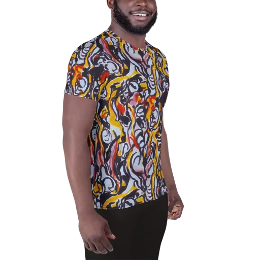 Saffron After Dark on a Men's Athletic T-Shirt