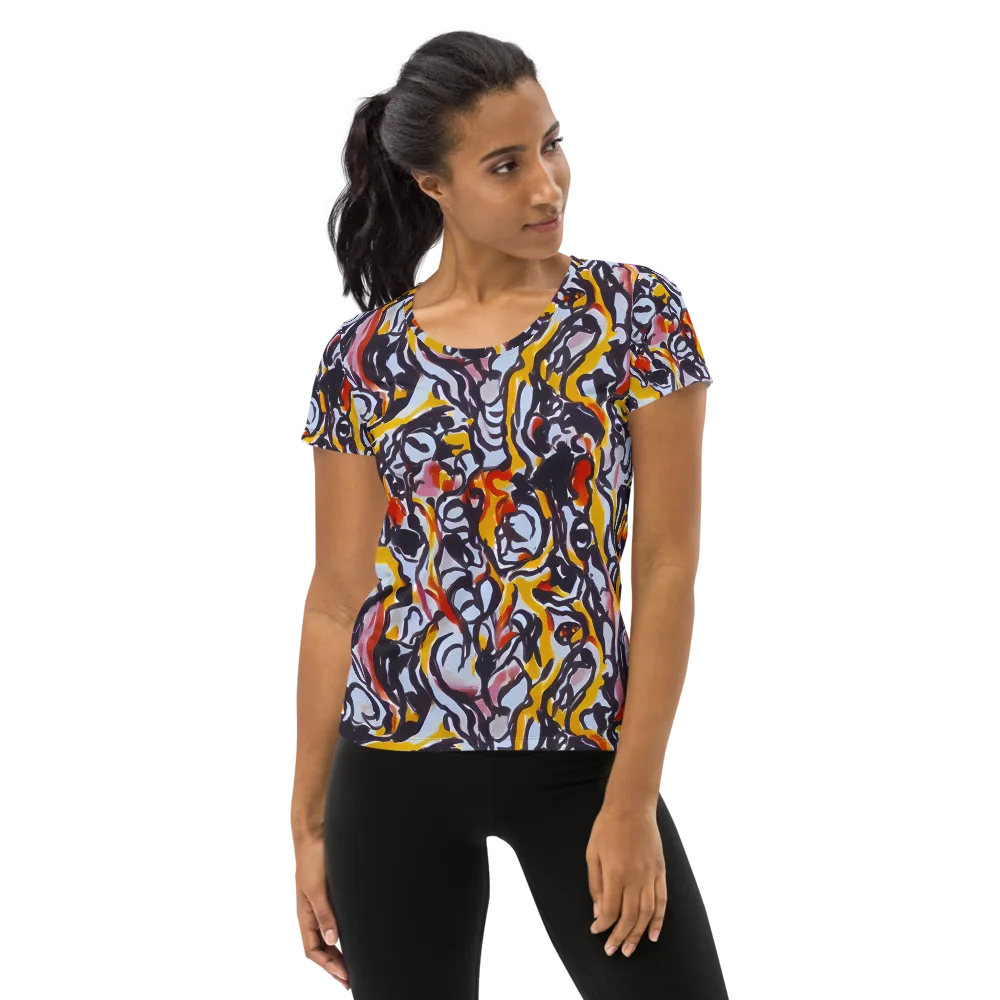 Saffron After Dark on Women's Athletic T-Shirt — Front