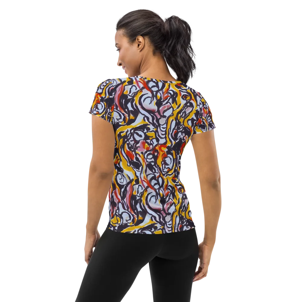 Saffron After Dark on Women's Athletic T-Shirt — Back