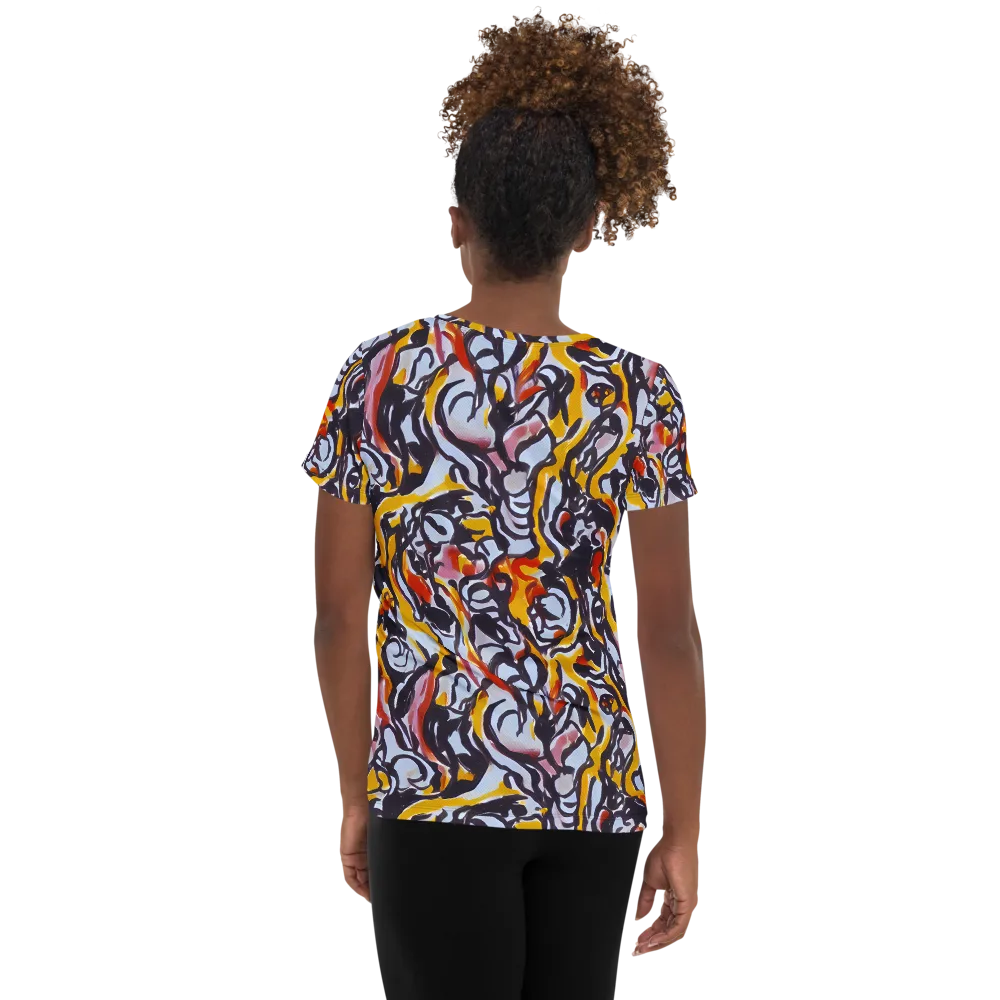 Saffron After Dark on Women's Athletic T-Shirt — Back