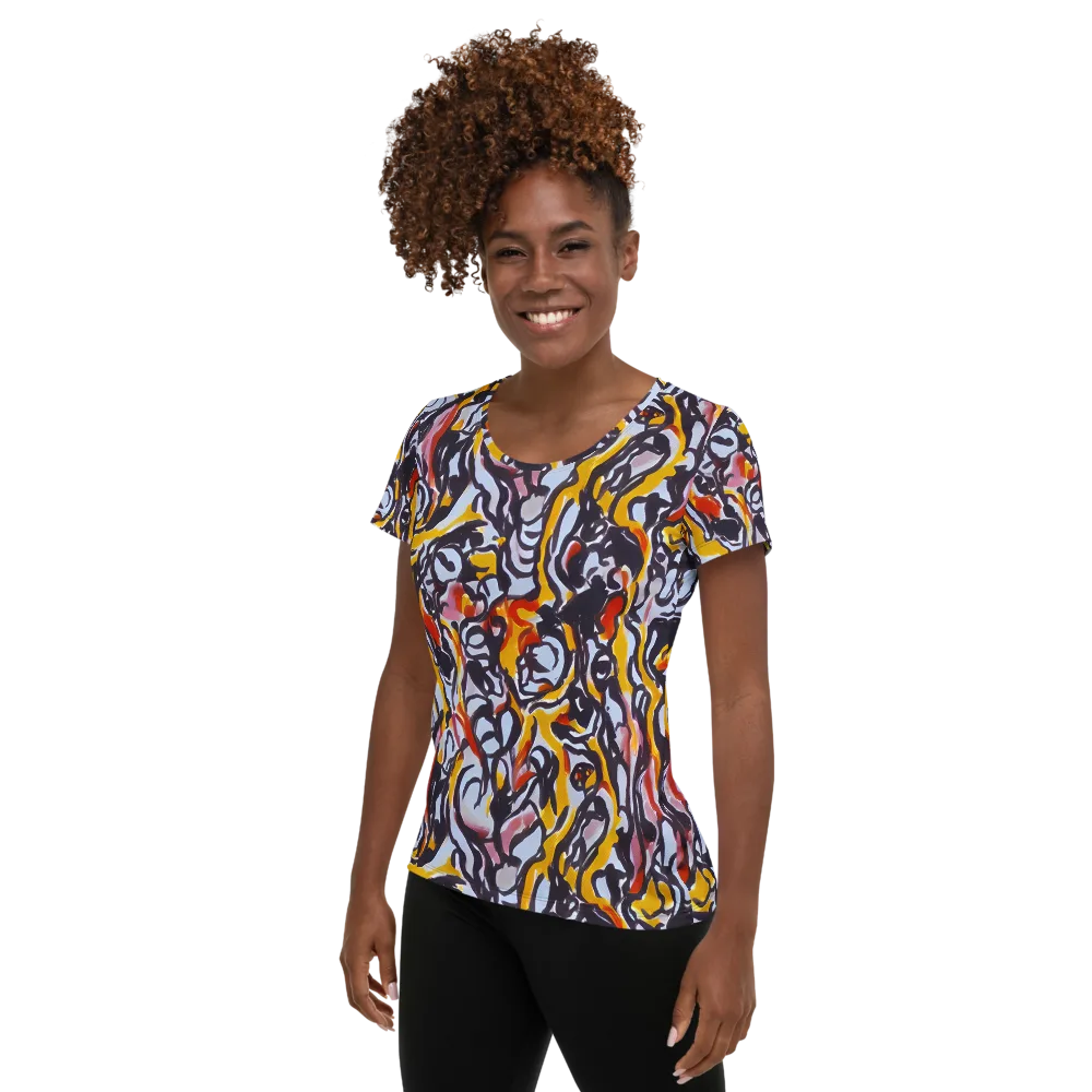 Saffron After Dark on Women's Athletic T-Shirt — Left