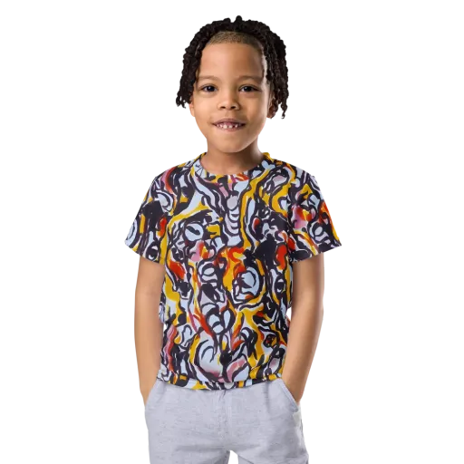 Saffron After Dark on a Kids Crew Neck T-Shirt