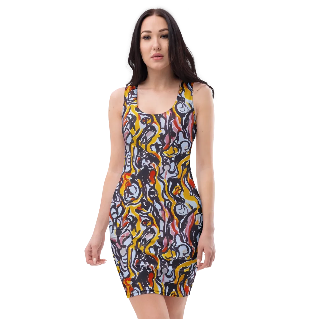 Saffron After Dark on Bodycon Dress — Front