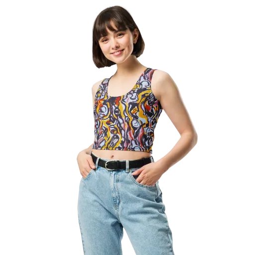 Saffron After Dark on a Crop Top
