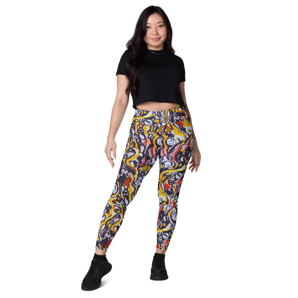 Saffron After Dark on Leggings with Pockets — Front