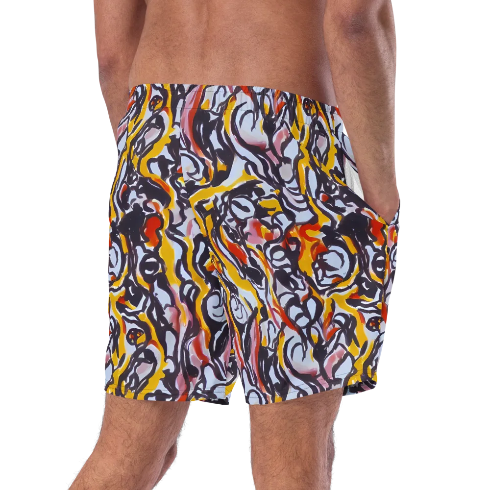 Saffron After Dark on Swim Trunks — Right Back