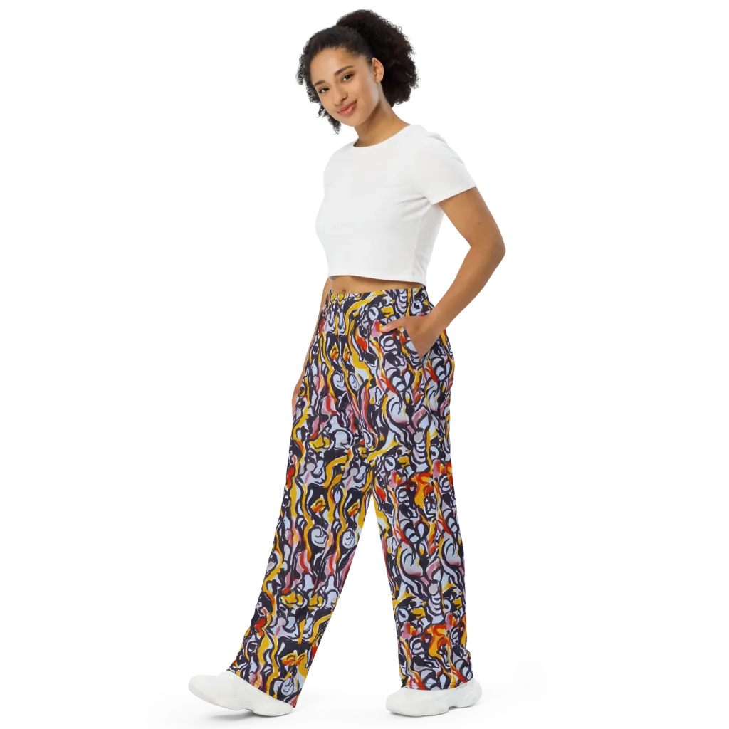 Saffron After Dark on Wide-Leg Pants — Left Front