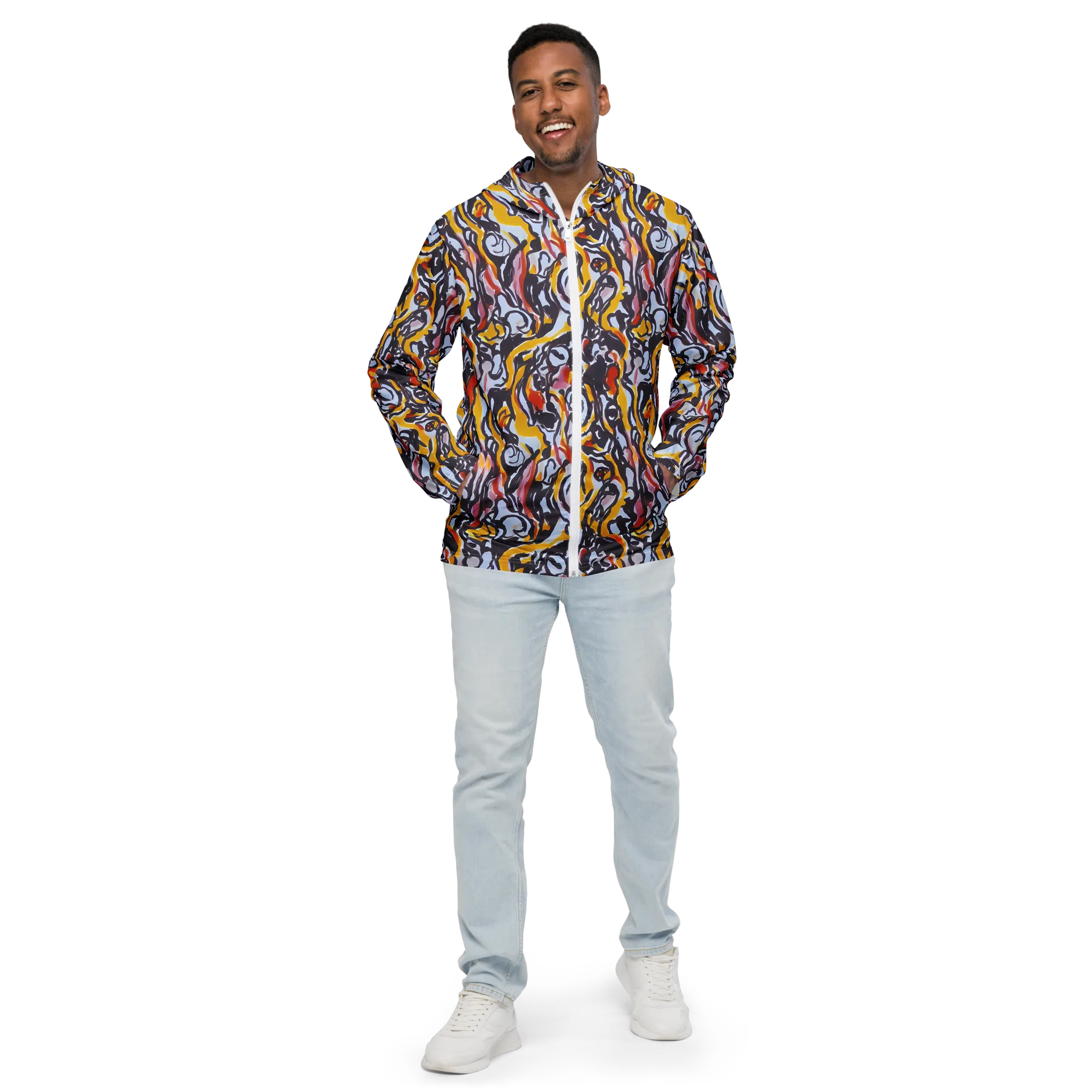 Saffron After Dark on Men's Windbreaker — Front