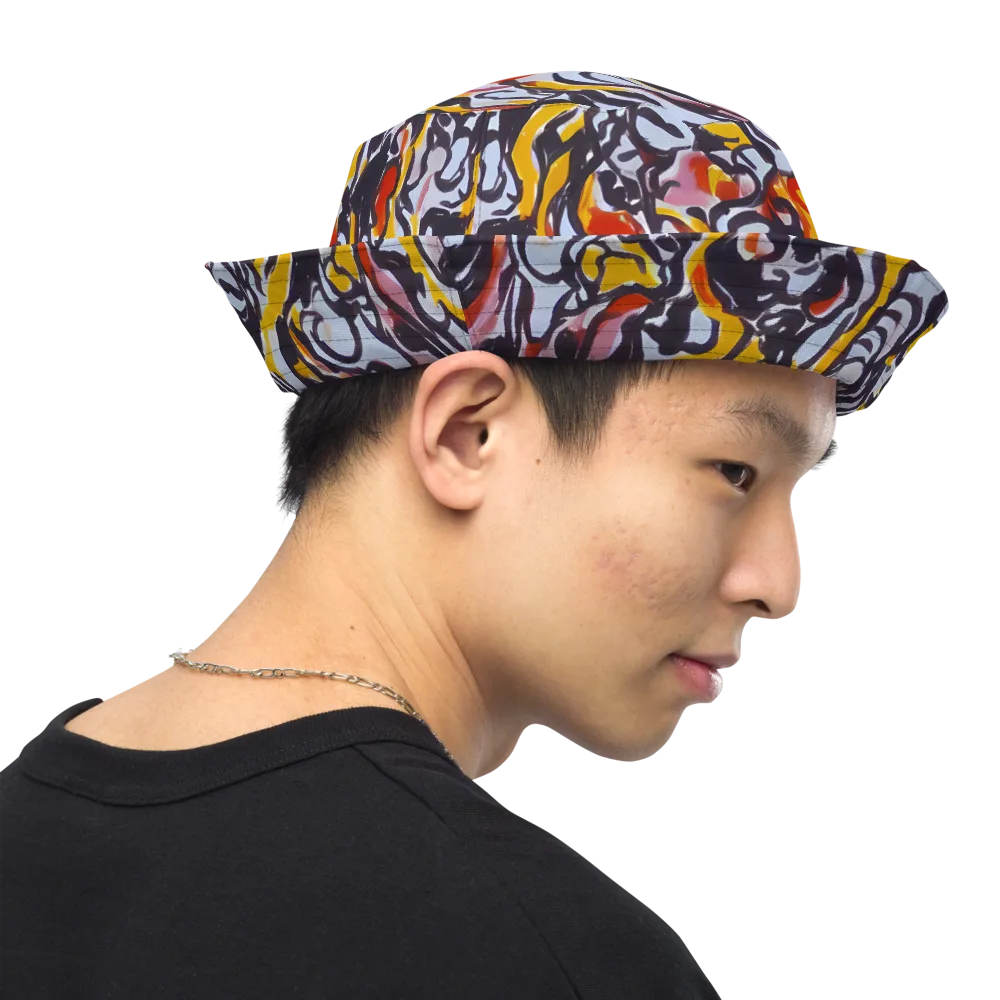 Saffron After Dark on Reversible Bucket Hat — Right Outside