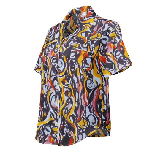 Saffron After Dark on a Women's Short Sleeve Pajama Top