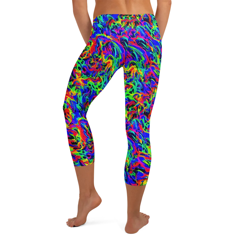 Electric Chromatic on Capri Leggings — Back