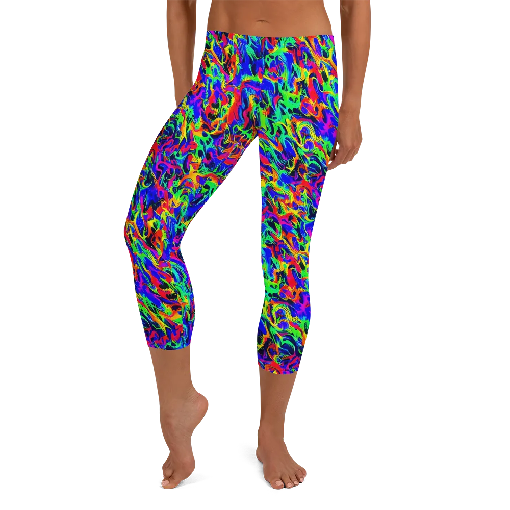 Electric Chromatic on Capri Leggings — Front