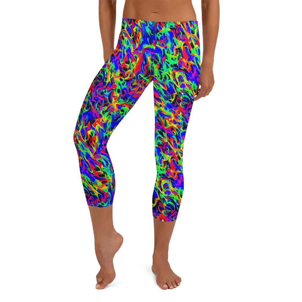 Electric Chromatic on Capri Leggings — Front