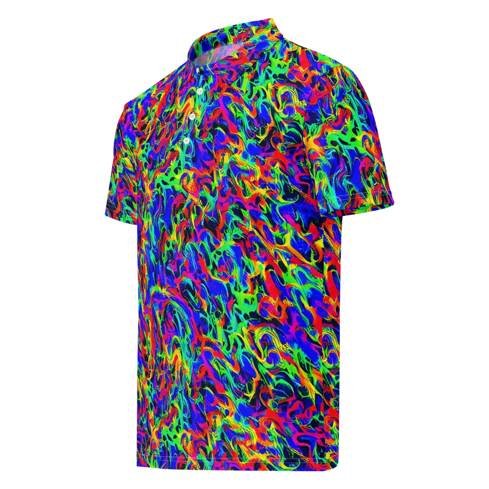 Electric Chromatic on Men's Slim Fit Polo Shirt — Left Front