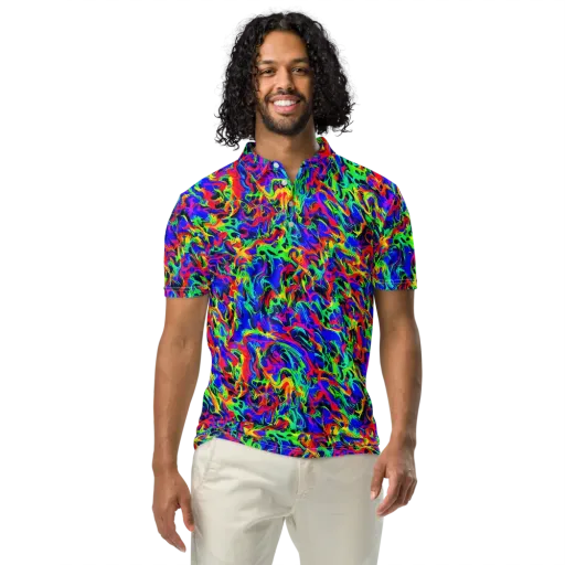 Electric Chromatic on a Men's Slim Fit Polo Shirt