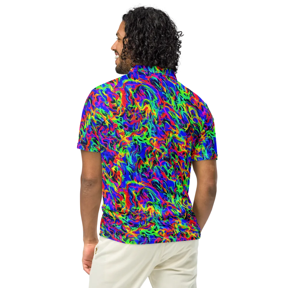 Electric Chromatic on Men's Slim Fit Polo Shirt — Back