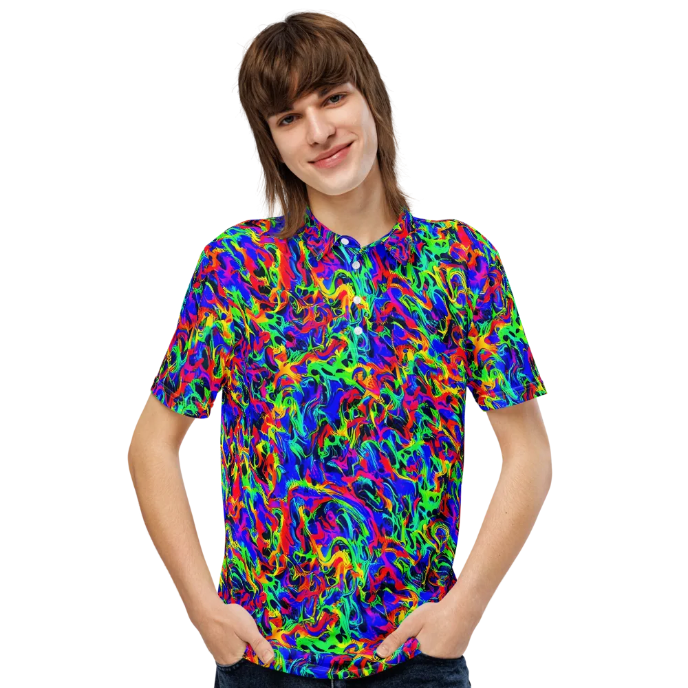 Electric Chromatic on Men's Slim Fit Polo Shirt — Front