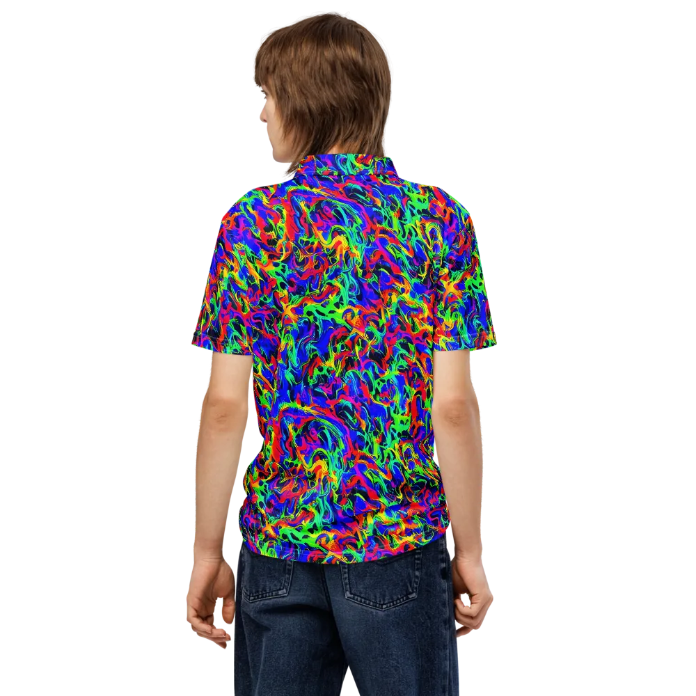 Electric Chromatic on Men's Slim Fit Polo Shirt — Back