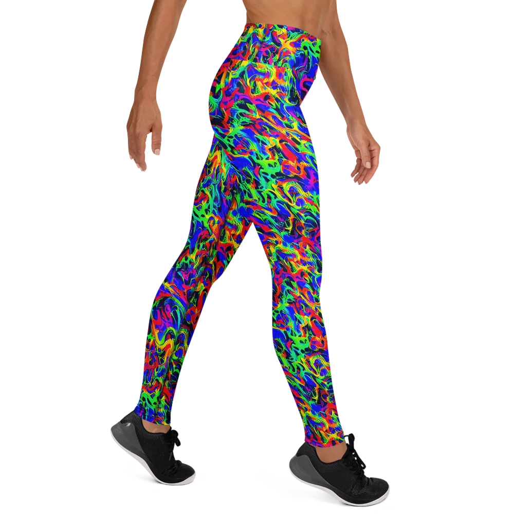 Electric Chromatic on Yoga Leggings — Right