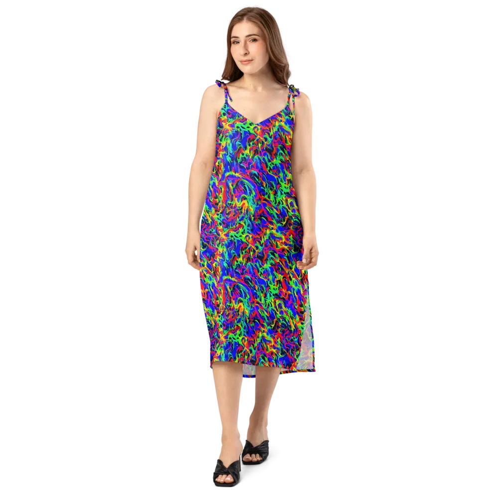 Electric Chromatic on Slip Dress — Front