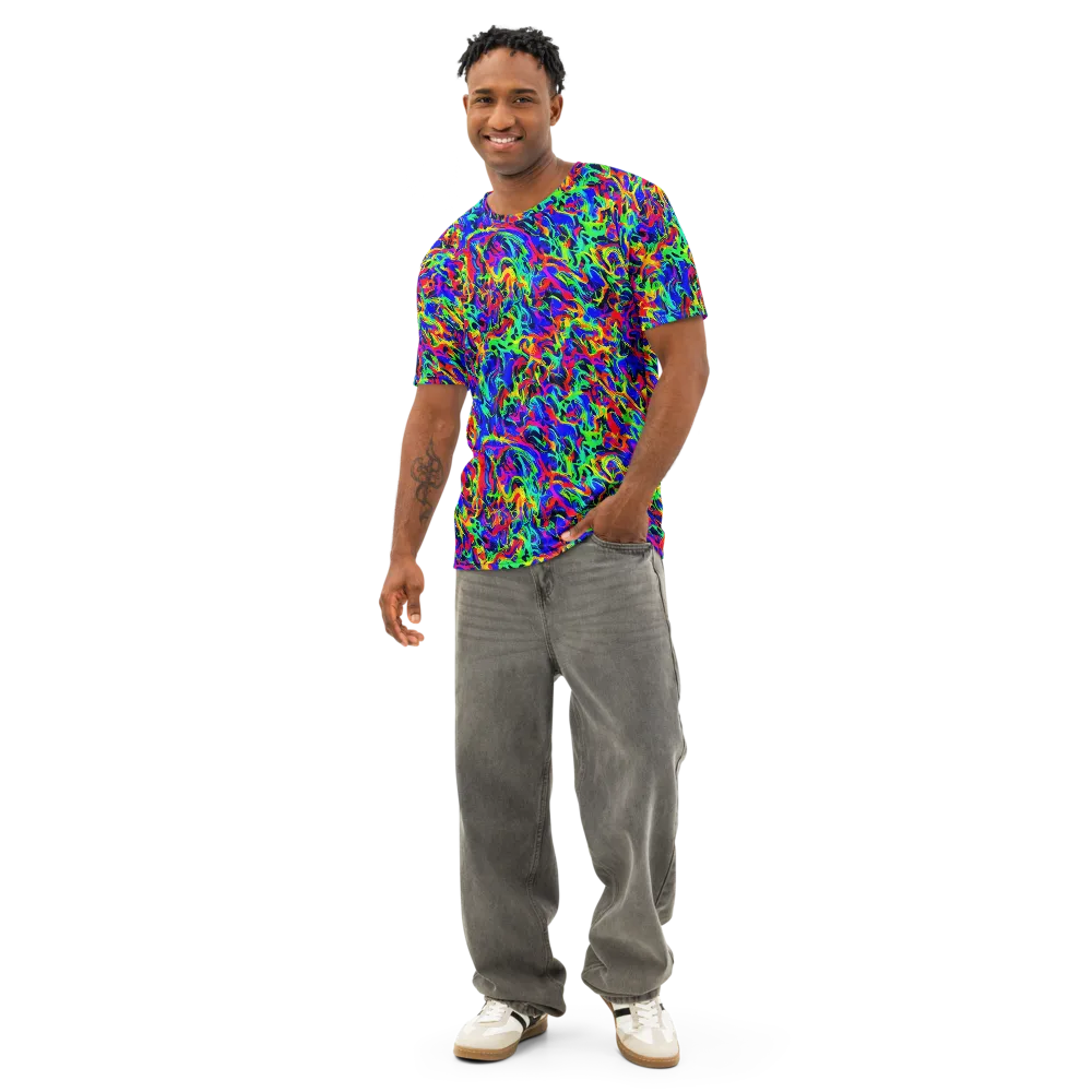 Electric Chromatic on Men's Cotton Crew Neck T-Shirt — Front