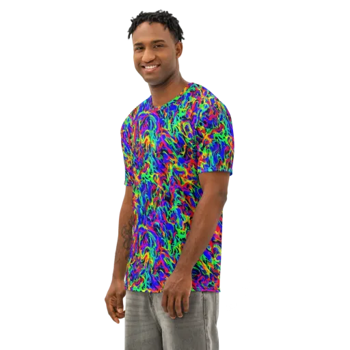 Electric Chromatic on a Men's Cotton Crew Neck T-Shirt