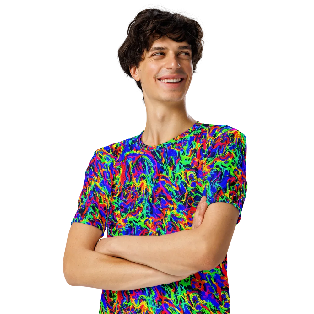 Electric Chromatic on Men's Crew Neck T-Shirt — Left Front