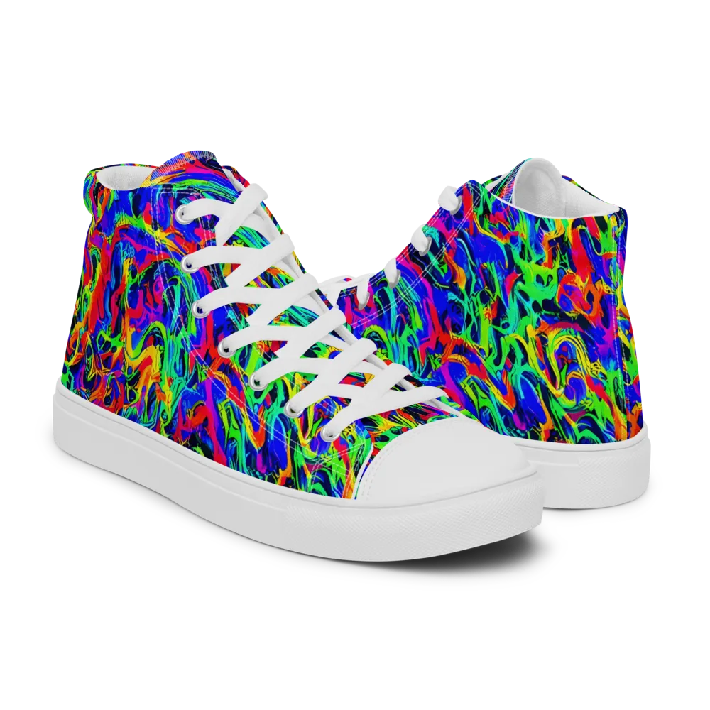 Electric Chromatic on Men's High Top Canvas Shoes — Right