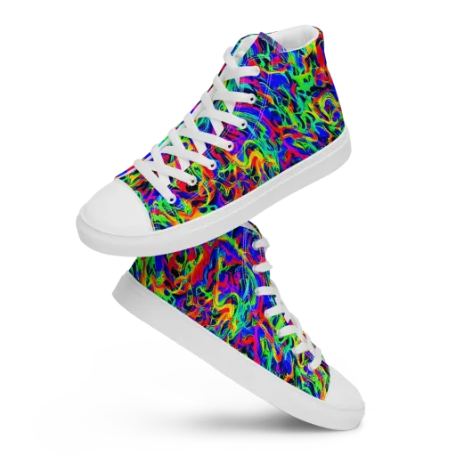 Electric Chromatic on a Men's High Top Canvas Shoes