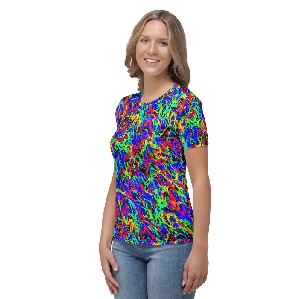 Electric Chromatic on Women's Crew Neck T-Shirt — Left
