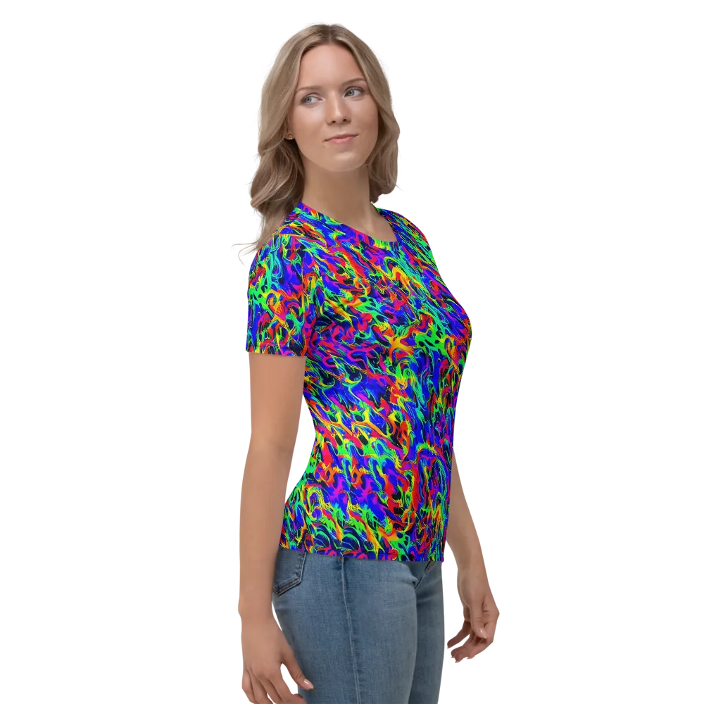 Electric Chromatic on Women's Crew Neck T-Shirt — Right