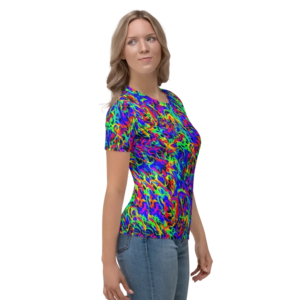 Electric Chromatic on Women's Crew Neck T-Shirt — Right