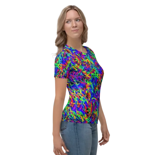 Electric Chromatic on a Women's Crew Neck T-Shirt