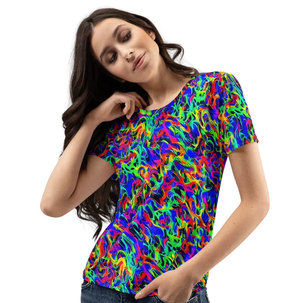Electric Chromatic on Women's Crew Neck T-Shirt — Left Front