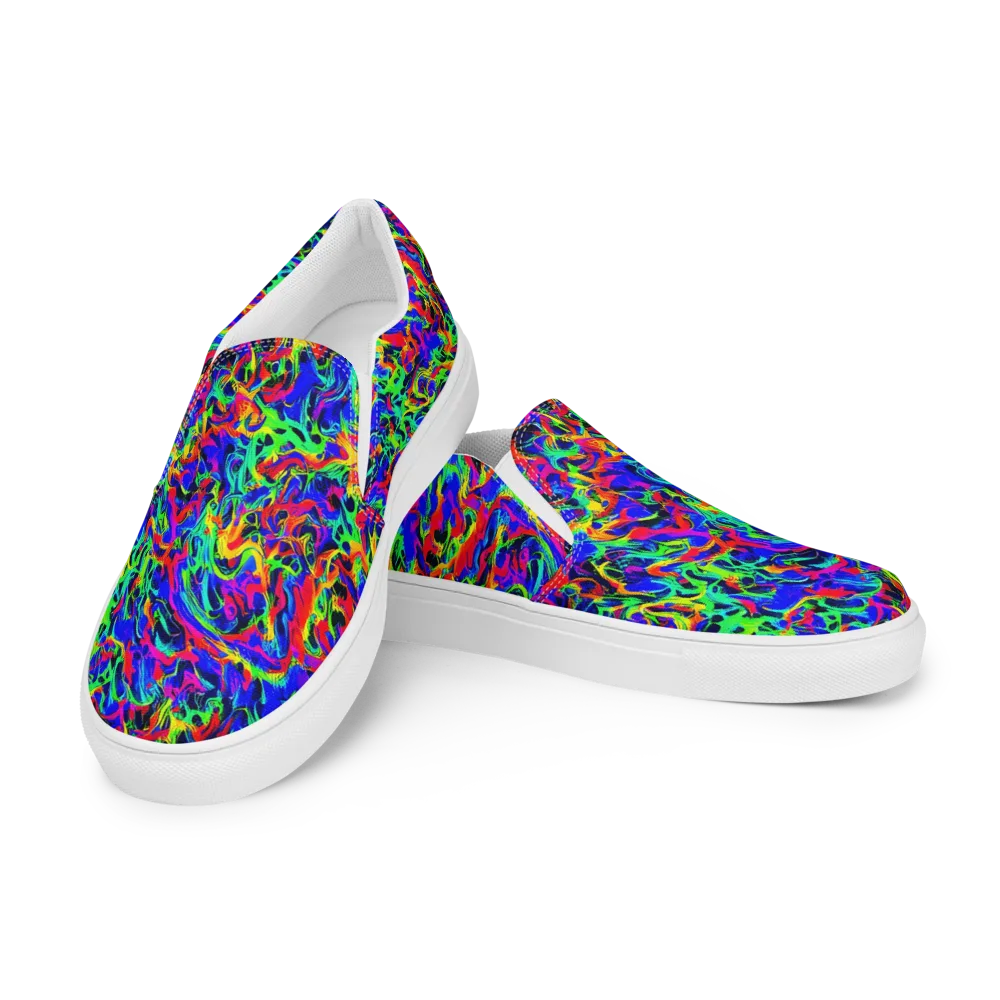 Electric Chromatic on Men's Slip-On Canvas Shoes — Left Front