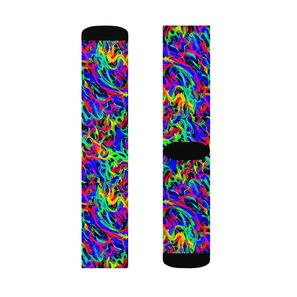Electric Chromatic on Socks — Right Sock