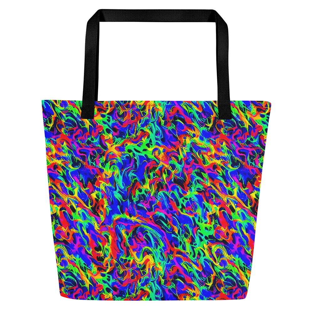 Electric Chromatic on Large Tote Bag W/ Pocket — Front
