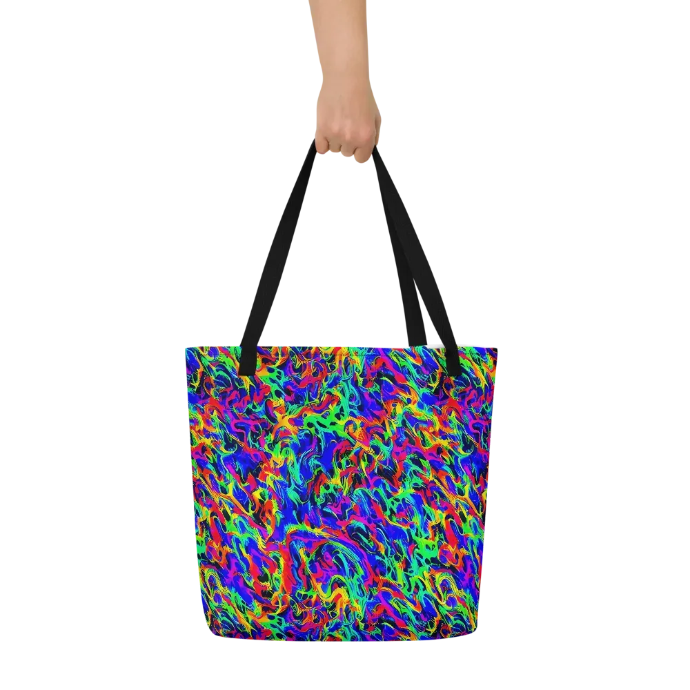 Electric Chromatic on Large Tote Bag W/ Pocket — Front
