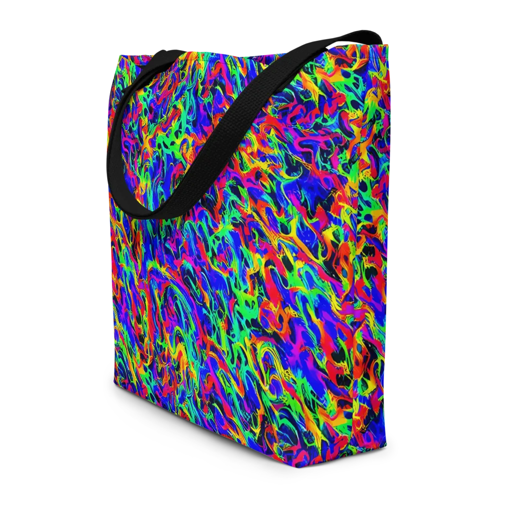 Electric Chromatic on Large Tote Bag W/ Pocket — Front