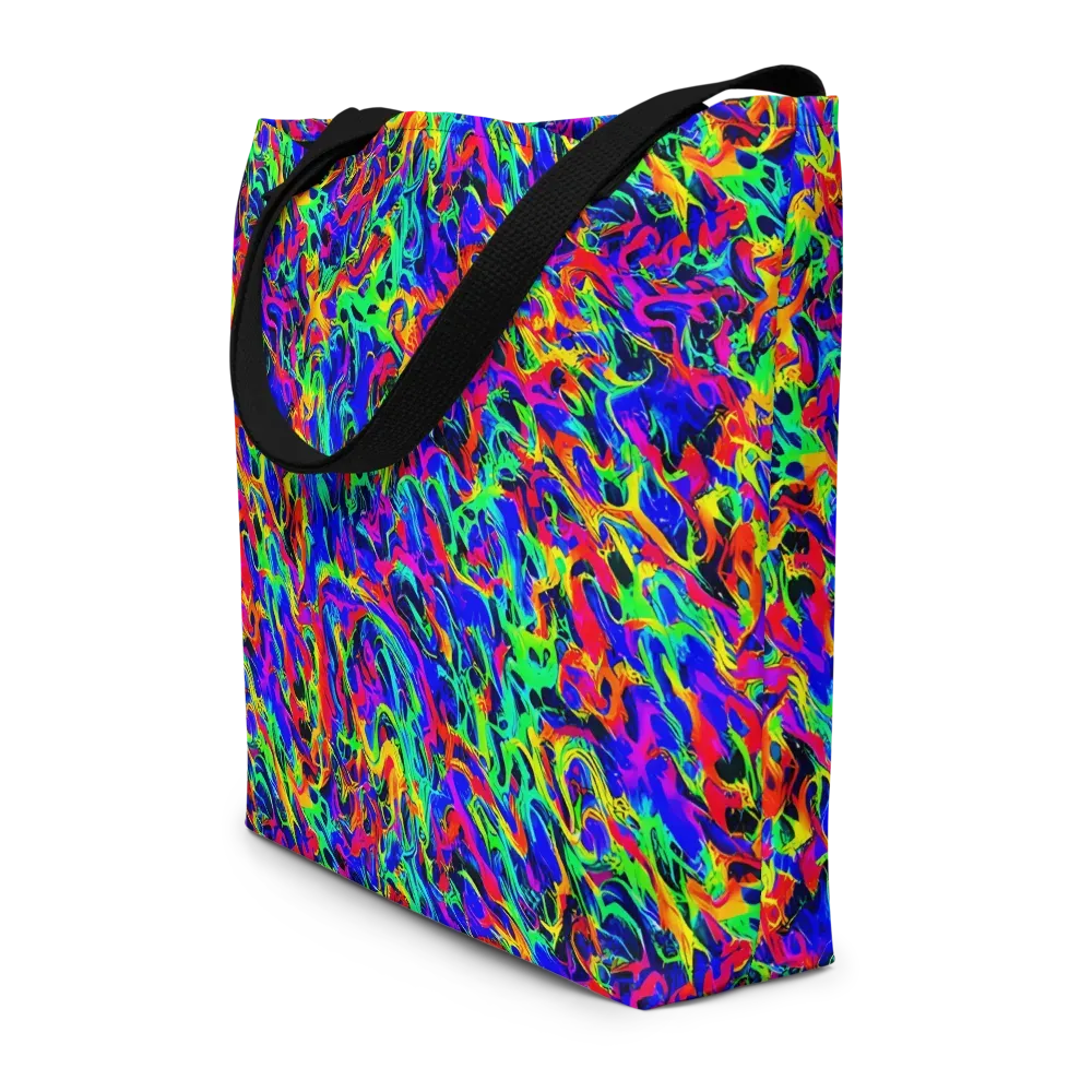 Electric Chromatic on Large Tote Bag W/ Pocket — Front