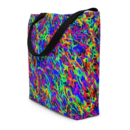 Electric Chromatic on a Large Tote Bag W/ Pocket